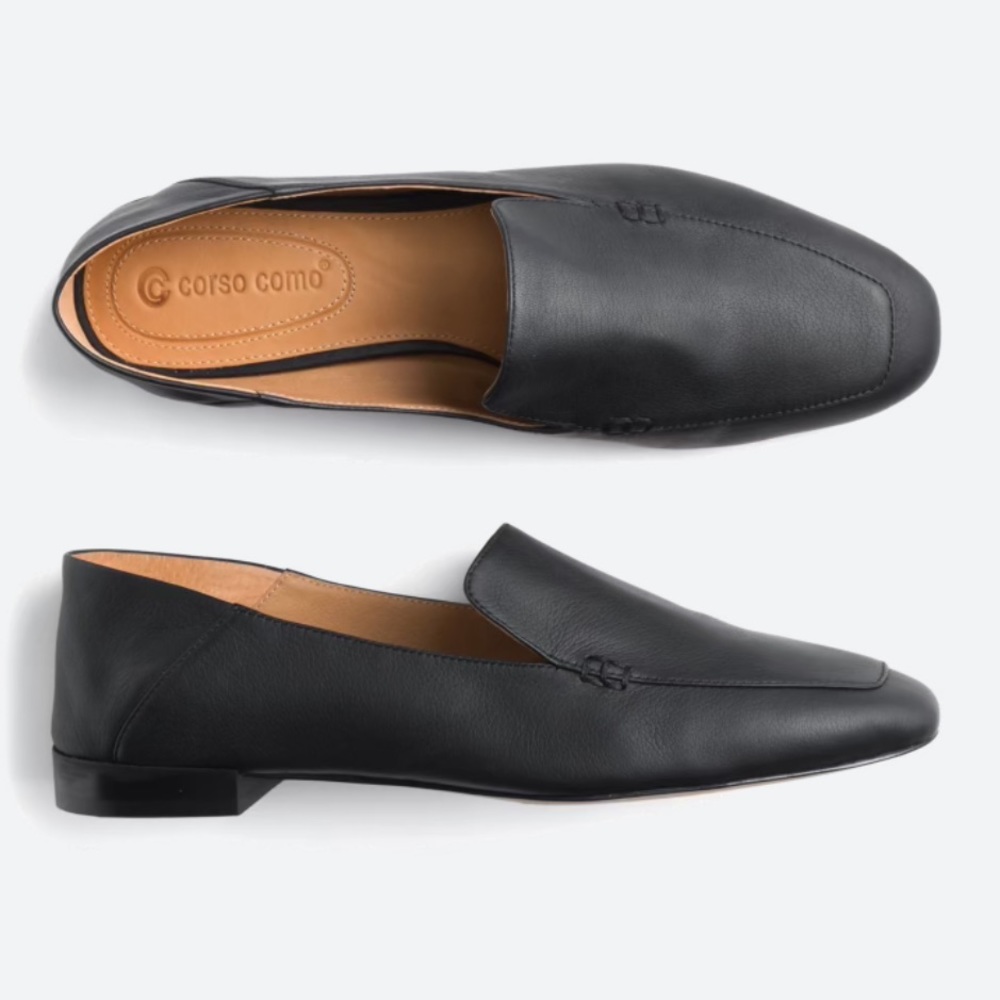 Corso Como Black Leather Loafers